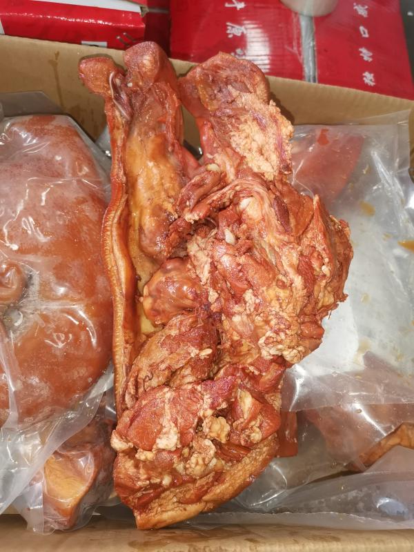 全熟五香卤猪头，1件20斤，7-9片